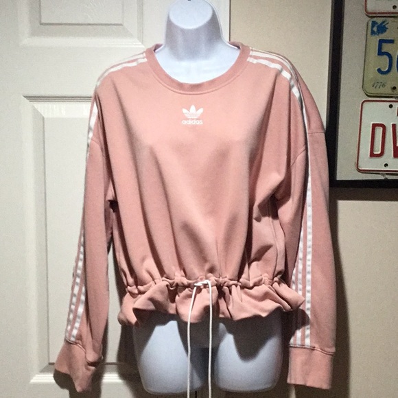 adidas Tops - Adidas Peach Cropped Drawstring Waist Sweatshirt - Size L